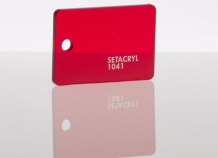Литьевое оргстекло Setacryl, толщина 3 мм, красный прозрачный 1041