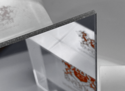 Абразивостойкий зеркальный монолитный поликарбонат IRROX-REFLECTION HARDPRO GP, серебро, 1*600*1200мм