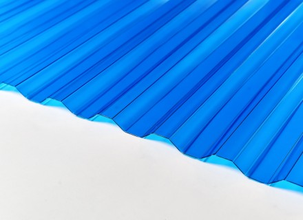 Профилированный поликарбонат Borrex толщина 0,8 мм, синий