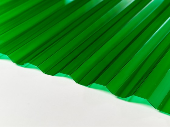 Профилированный поликарбонат Borrex, толщина 0,8 мм, зеленый прозрачный 