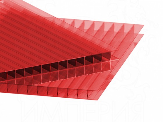 Сотовый поликарбонат IRROX толщина 4 мм, красный