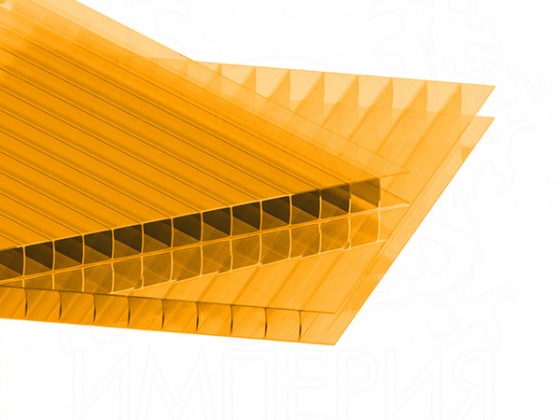 Сотовый поликарбонат IRROX толщина 4 мм, оранжевый
