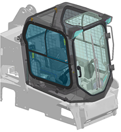 Противоударное лобовое стекло на погрузчик Bobcat S530 (плоское)
